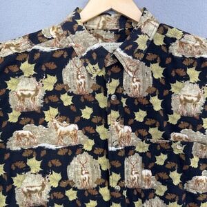 VTG Joe Marlin‎ Survival Gear Deer Print Button Down Shirt - 2X Short Sleeve